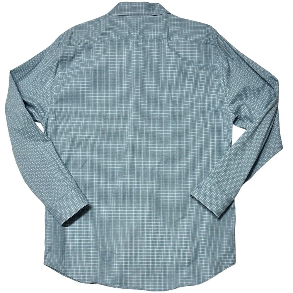 Banana Republic Dress Shirt Blue Check Long Sleeve Button Cotton Preppy Men's XL